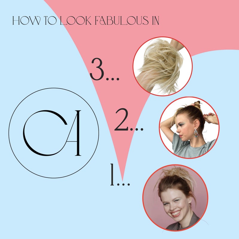 CAISHA Messy Scrunchie Bun Voluminous Wavy Hairpiece Heat-resistant Synthetic Fibres Black G1A - Image 4